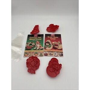 Chrismas Tree And Wreath and Angel Santa Cookie Making Kit Wilton 1979